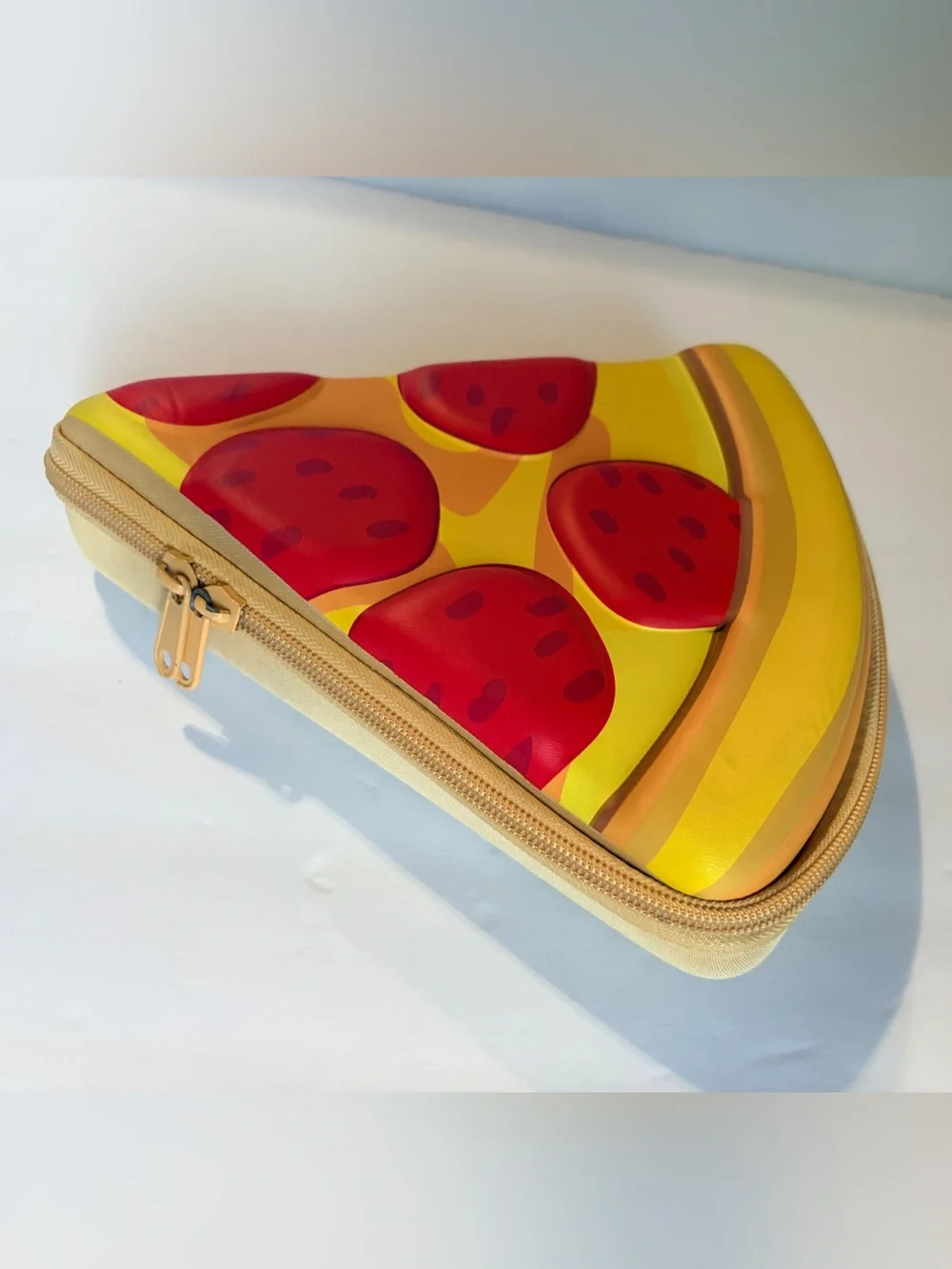Pizza Slice Novelty Zipper Pouch in Yellow & Red